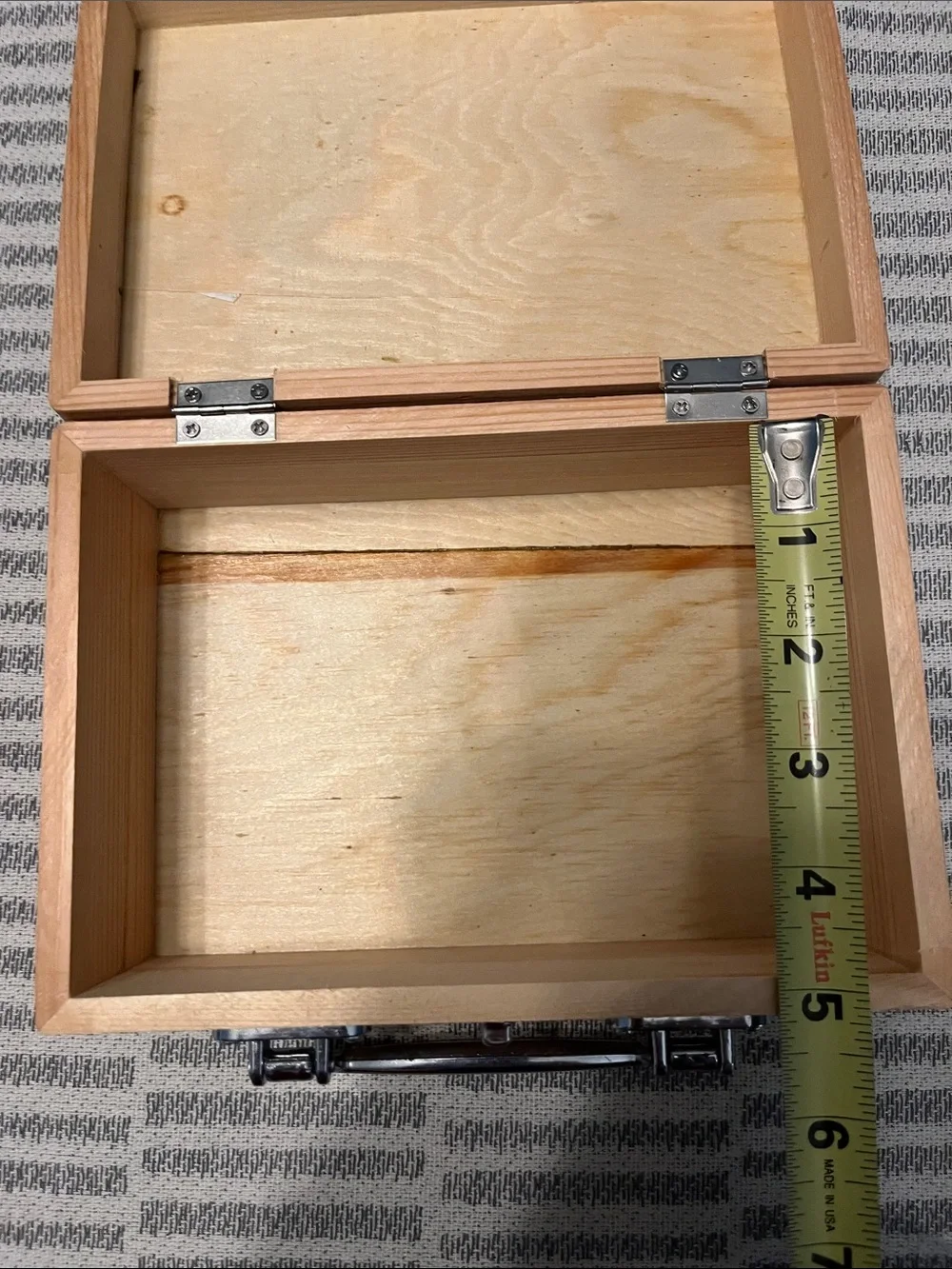 Natural Wood Jewelry or Craft Box with Silver Hardware